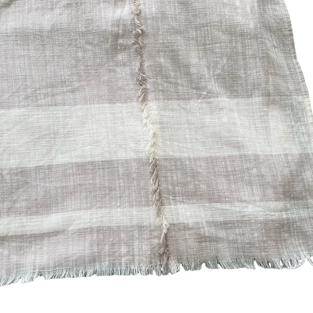 Universal Thread Womens Mauve Striped Cotton Kimono Wrap Fringe Trim One Size